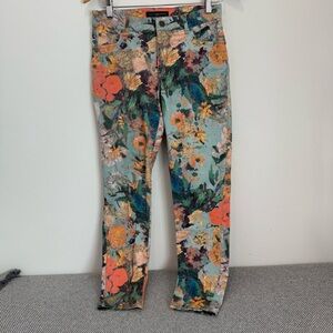 Peruvian Connection Floral Print Cropped Pants size 2